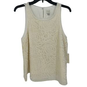 A New Day Women’s Velvet Floral Sleeveless Blouse, M, NWT